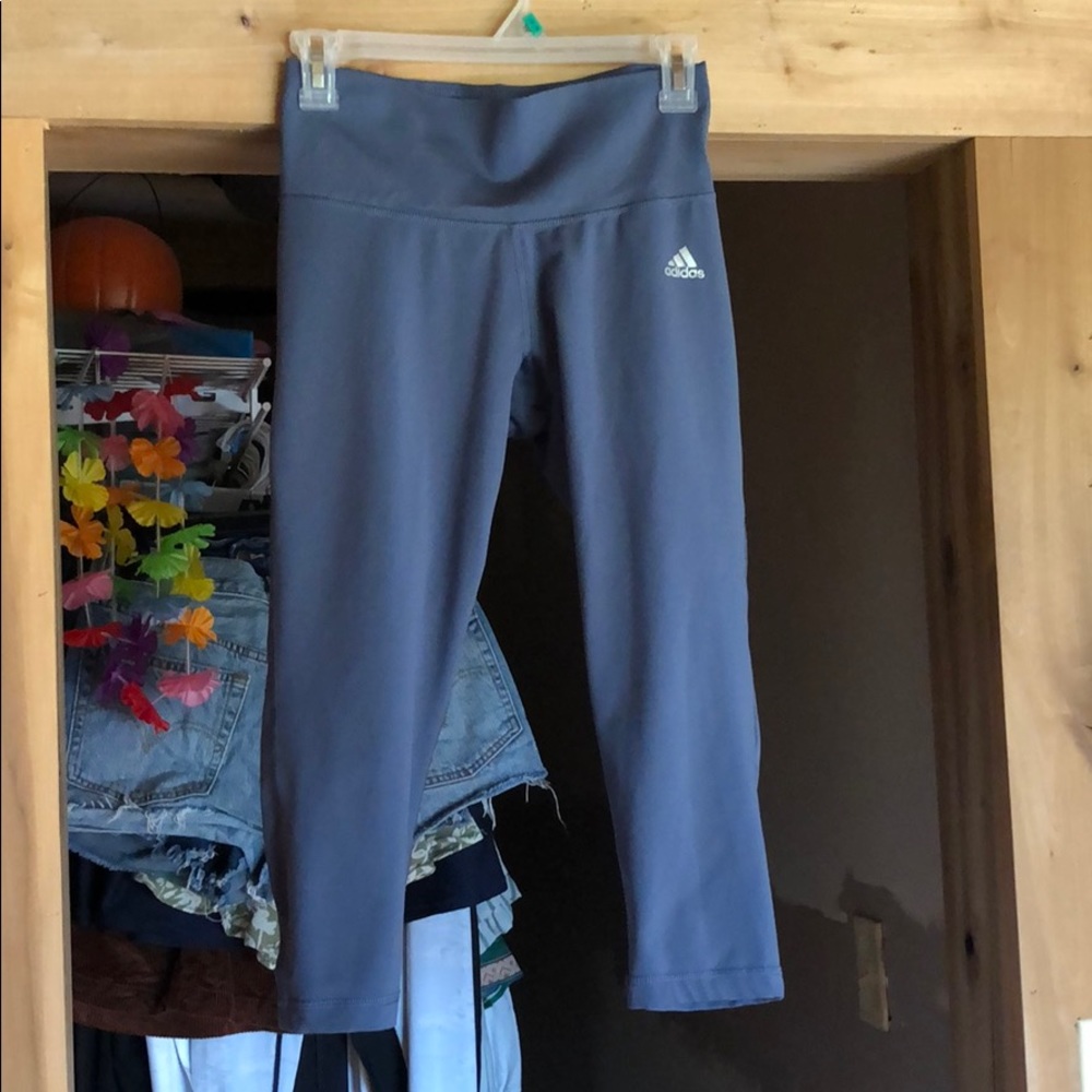 adidas blue capris leggings